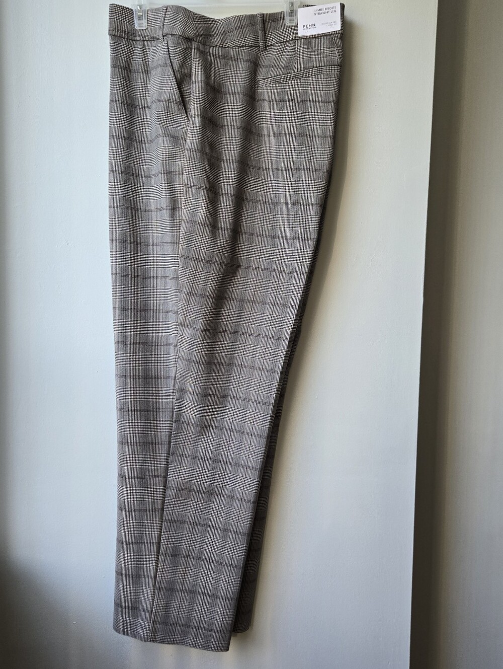 Women 30P/3X Plaid Dress Pants in Gray White, Brown Comfort Stretch Zip Profesh - Picture 13 of 13